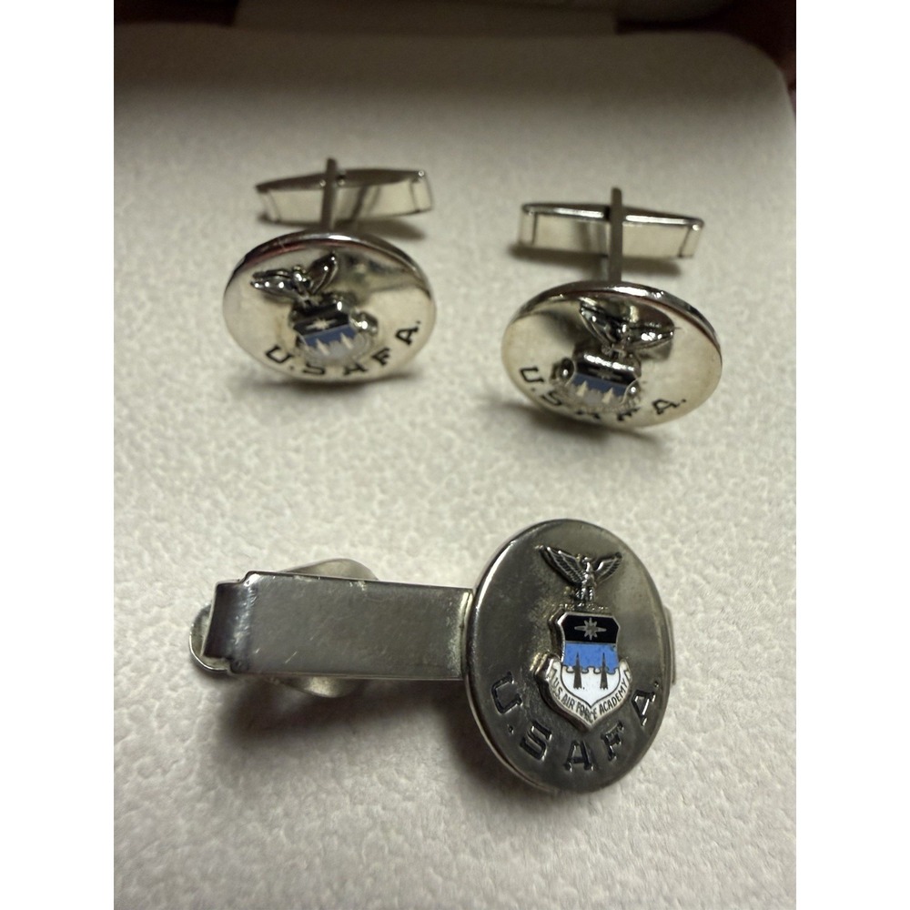 Vintage Set of United States Air Force Academy (USAFA) Silver-toned Tie Clips